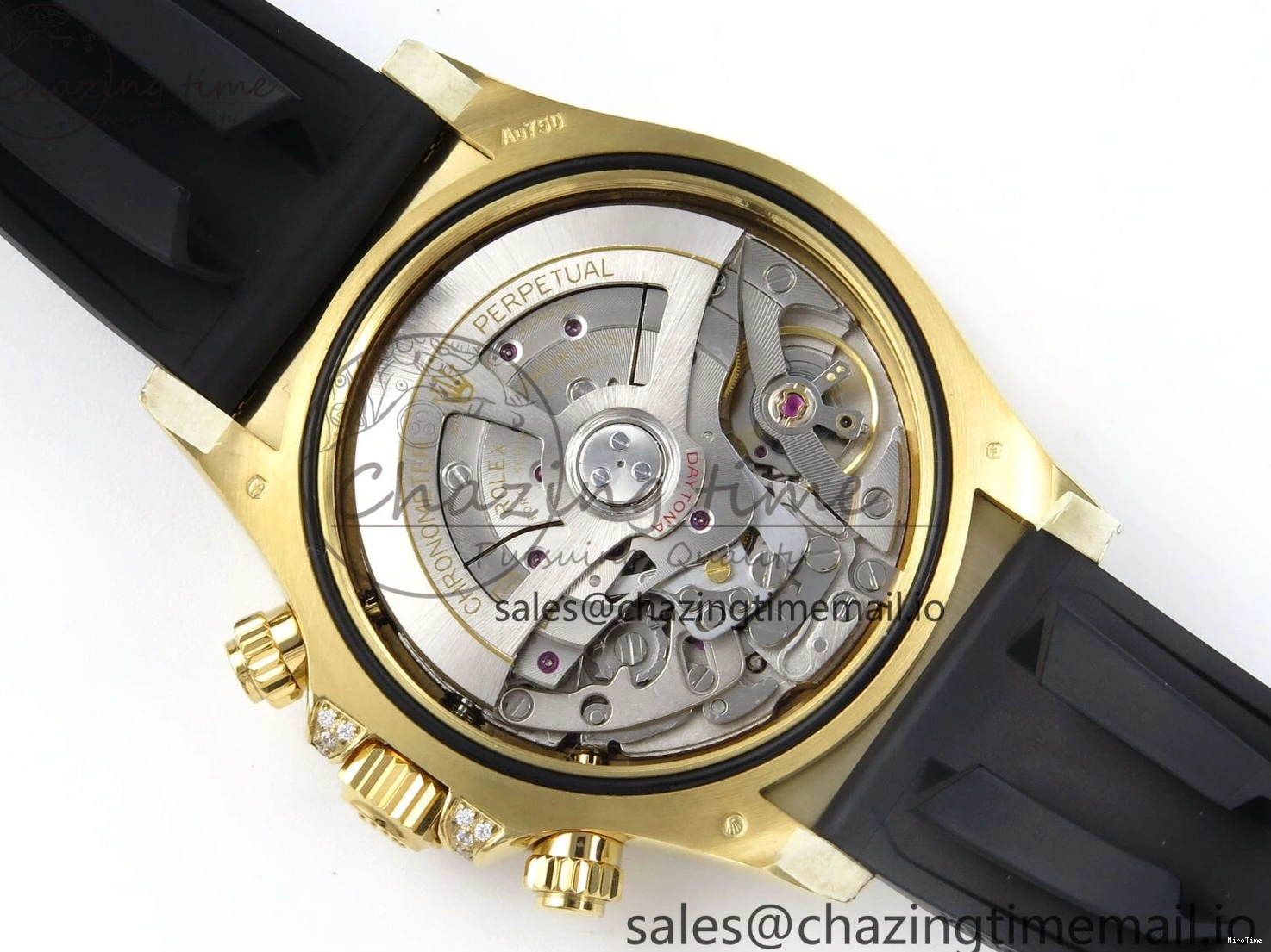 MiroTime 0203 Daytona 126538TBR EWEF 1:1 Best Edition 904L Steel YG Crystal Dial Diamonds Bezel on Black Rubber Strap SH OdorResistant 463